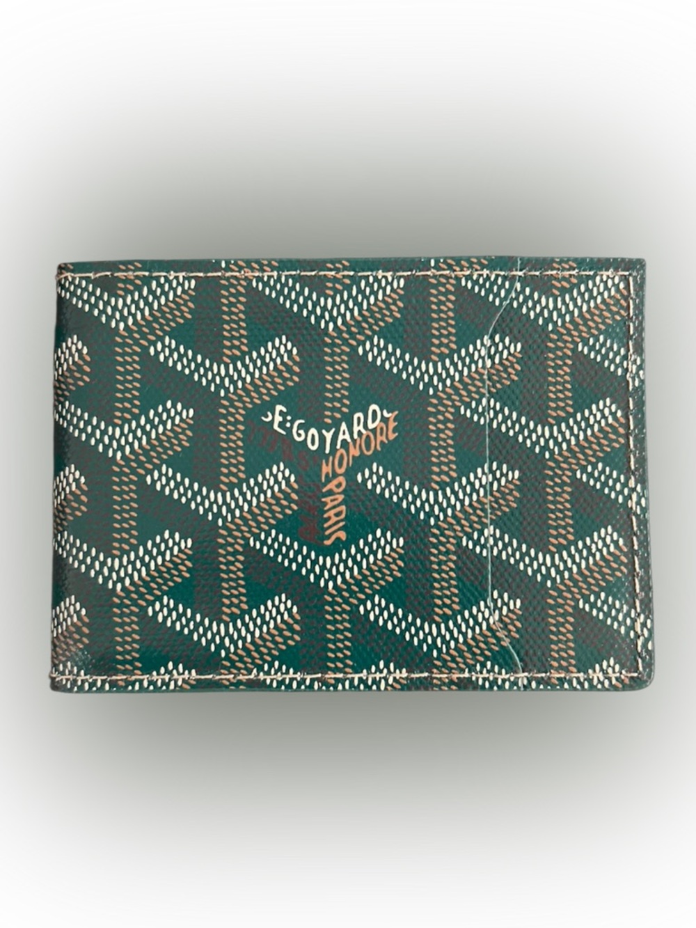GOYARD 'GREEN' CANVAS INSERT VICTOIRE CARD HOLDER